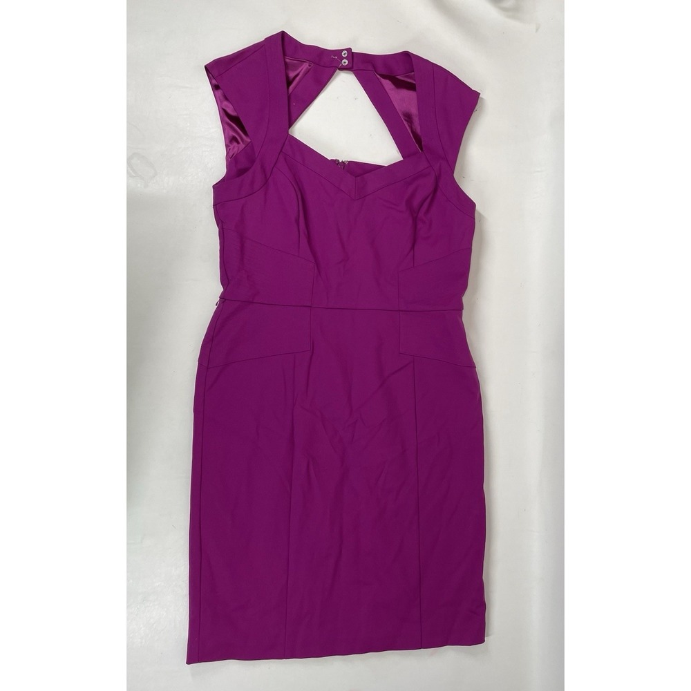 White House‎ Black Market Orchid Purple Open Back Sheath Dress Size 12